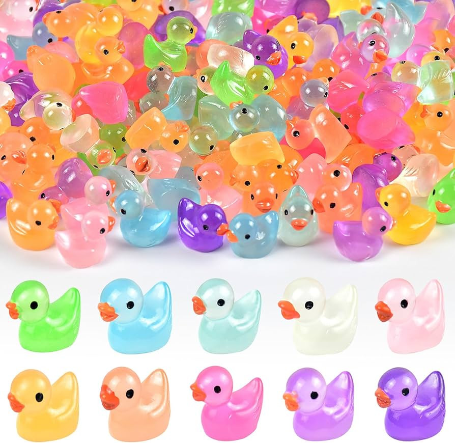 120Pcs Mini Resin Ducks Luminous Mini Ducks Glow in The Dark, Tiny Ducks to Hide, Little Ducks, M... | Amazon (US)