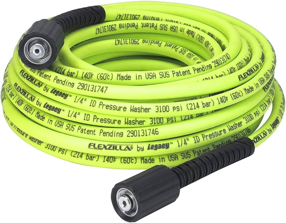 Pressure Washer Hose with M22 Fittings, 1/4 in. x 50 ft., ZillaGreen - HFZPW3450M-E | Amazon (US)