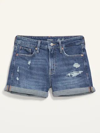 High-Waisted O.G. Straight Ripped Jean Shorts for Women -- 3-inch inseam | Old Navy (CA)