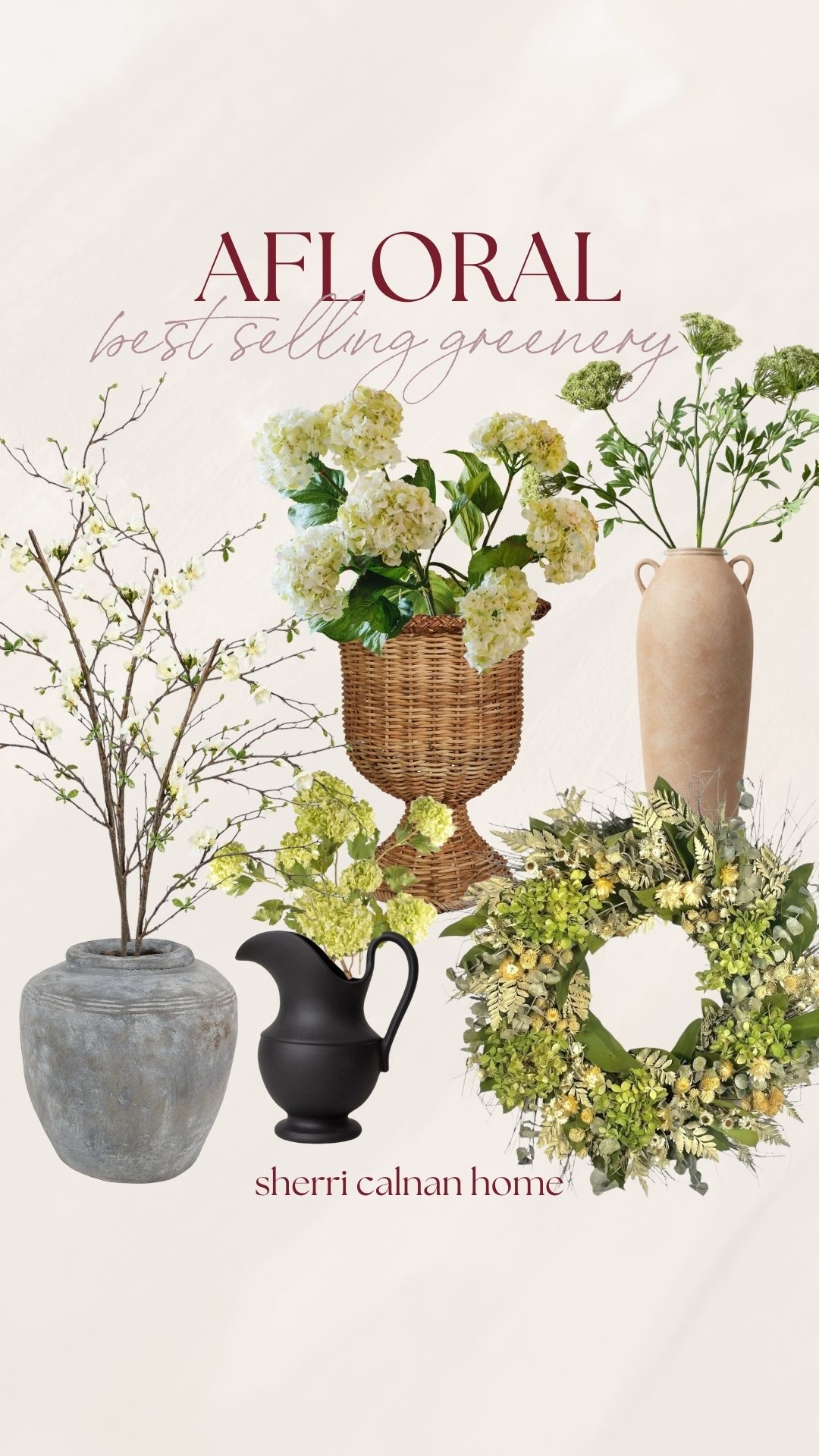 Afloral best selling greenery for effortless year round styling. Lifelike florals and branches layered in neutral vessels for a fresh, organic look. Afloral greenery, faux florals, neutral floral decor, realistic greenery, home floral styling, organic home decor, timeless greenery, Sherri calnan home

#LTKHome