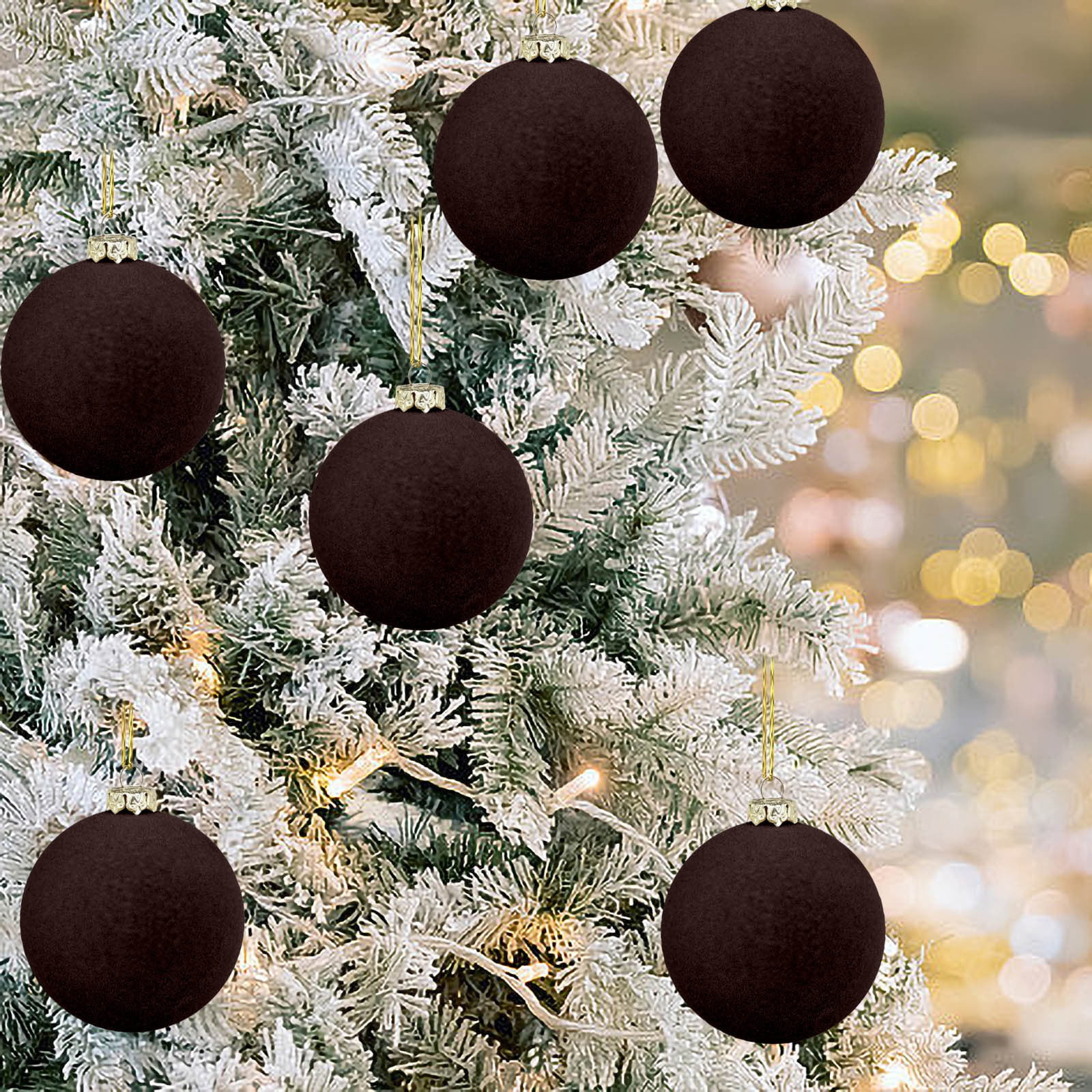 XEOVHV 12pc Christmas Tree Hanging Ball Decoration Velvet Christmas Balls Ornaments Decorative Fl... | Walmart (US)
