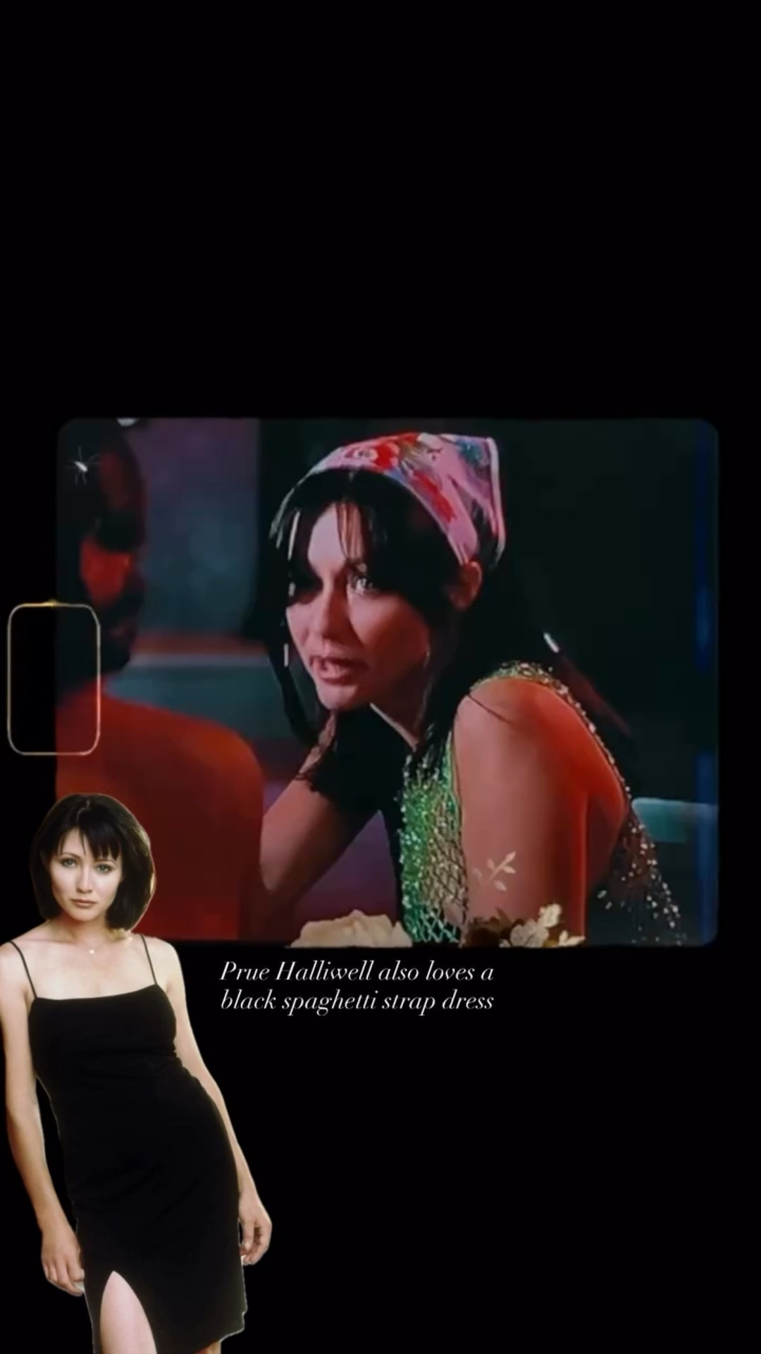 Prue Halliwell also loves a black spaghetti strap dress (been binging Charmed) 

#LTKParties #LTKSeasonal #LTKStyleTip