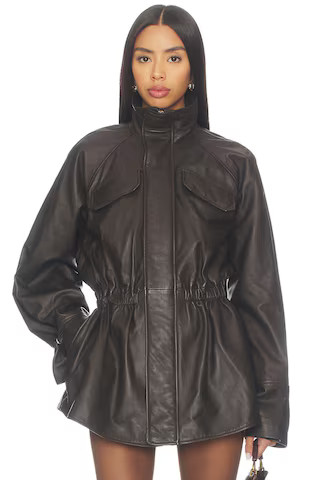 EAVES Mendoza Leather Jacket in Dark Brown from Revolve.com | Revolve Clothing (Global)