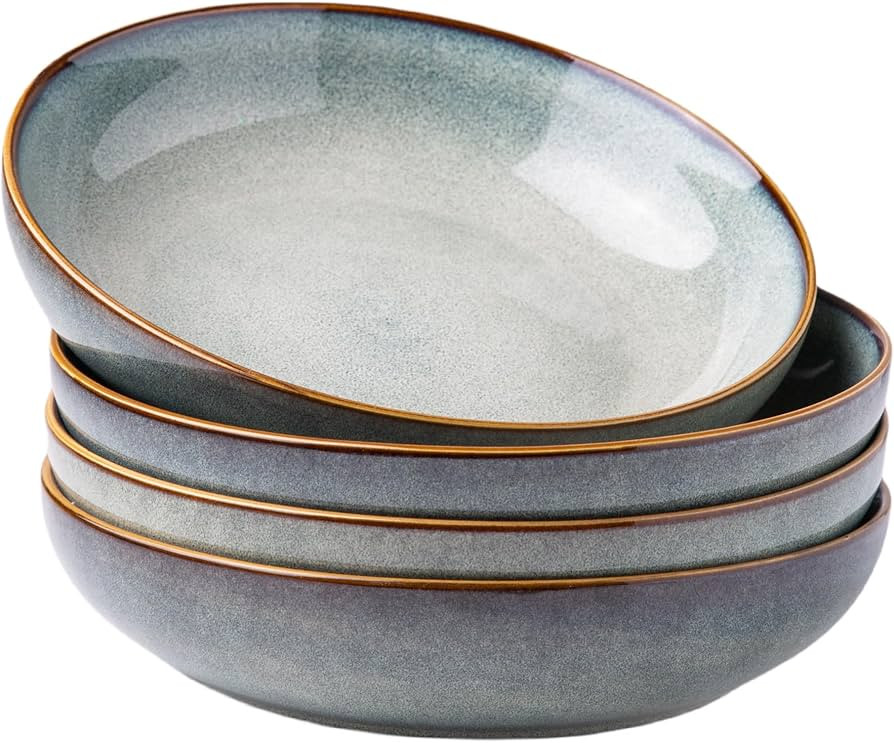 AmorArc 8.5\u2019\u2019 Ceramic Pasta Bowls Set of 4, 36oz Large Stoneware Bowls Set | Amazon (US)