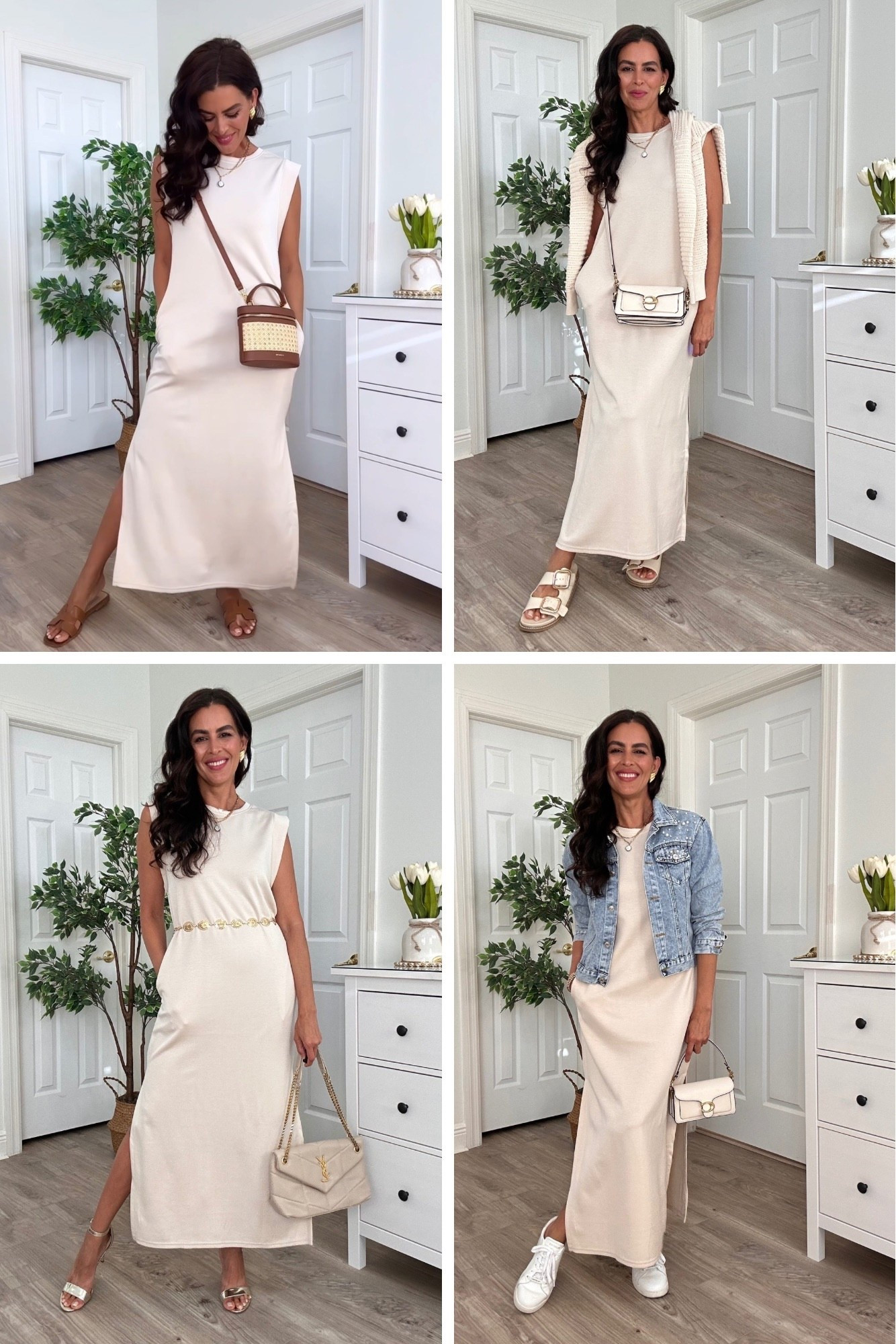 Wearing a size S in the dress! Apricot white color. Wrinkle free, super soft. Shoes are tts. Size M in Jean jacket. Lipstick is 320 hush hush#LTKSummerEdit 

#LTKdayinmylife #LTKMidsize #LTKgrwm