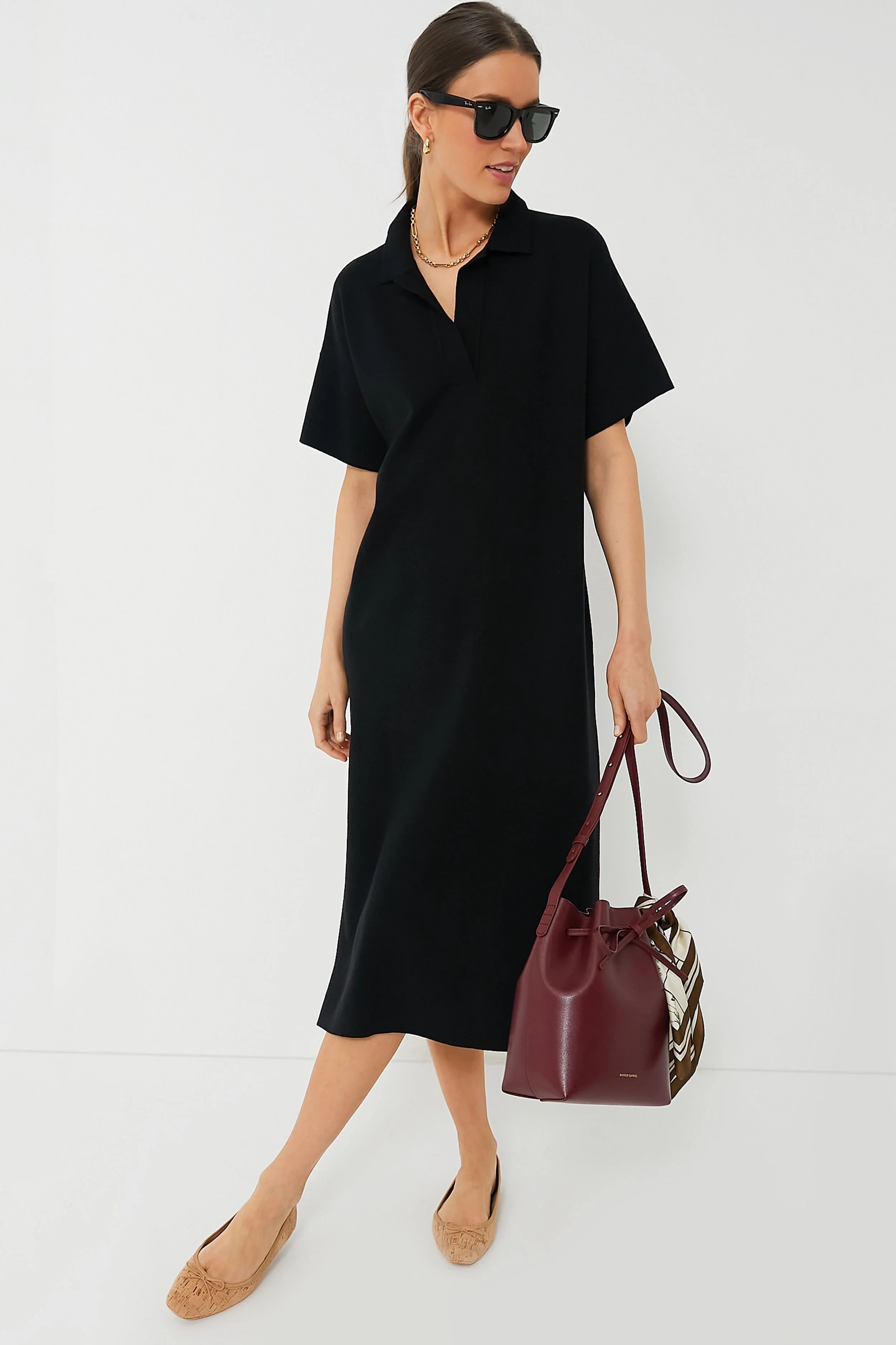 Black Channing Polo Midi Dress | Tuckernuck (US)