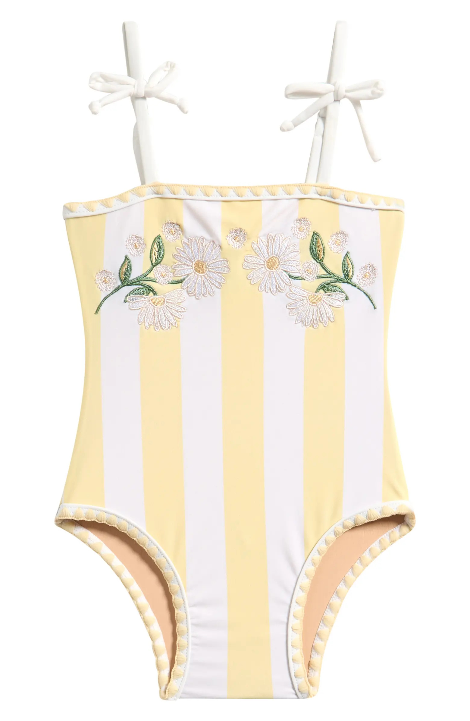 Shade Critters Kids' Embroidered Stripe One-Piece Swimsuit | Nordstrom | Nordstrom