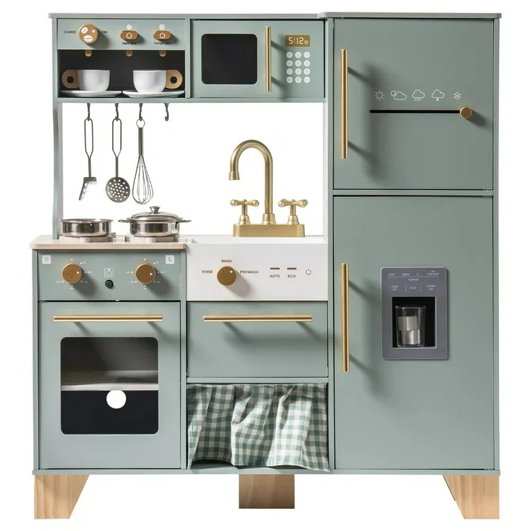 Robud Wooden Play Kitchen Playset, Bean Green, Toy for Kids, Toddlers, Preschool, Gift for Girls ... | Walmart (US)