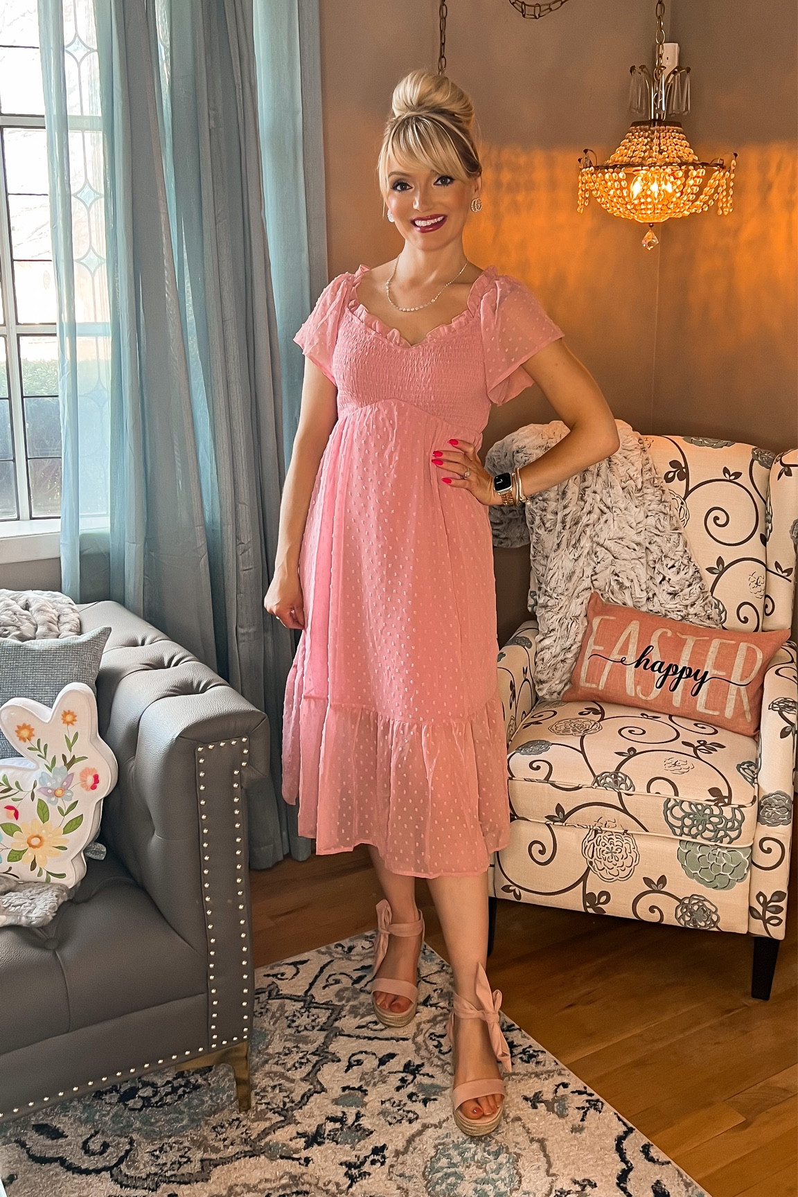 Easter dress - spring dress - summer dress - pink dress - Easter decor - Easter home decor - living room furniture - Amazon Fashion - Amazon home - Amazon finds 

#LTKunder50 #LTKSeasonal #LTKhome