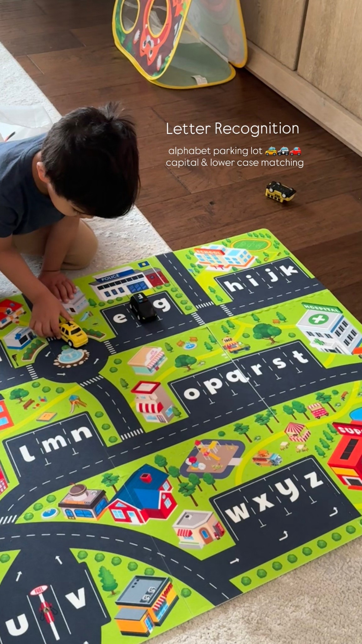 Alphabet Parking Lot 🚓

Alphabet letter matching. Homeschool favorites. Toddler Learning.  Fine Motor Skills. Hand-Eye Coordination. Tactile Development. Problem Solving Skills. Hands-On Grip. Letter Cognition.