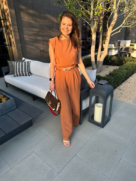 Target set, wide leg pants, linen pants, Amazon belts, brown outfit 

#LTKfit #LTKstyletip #LTKFind