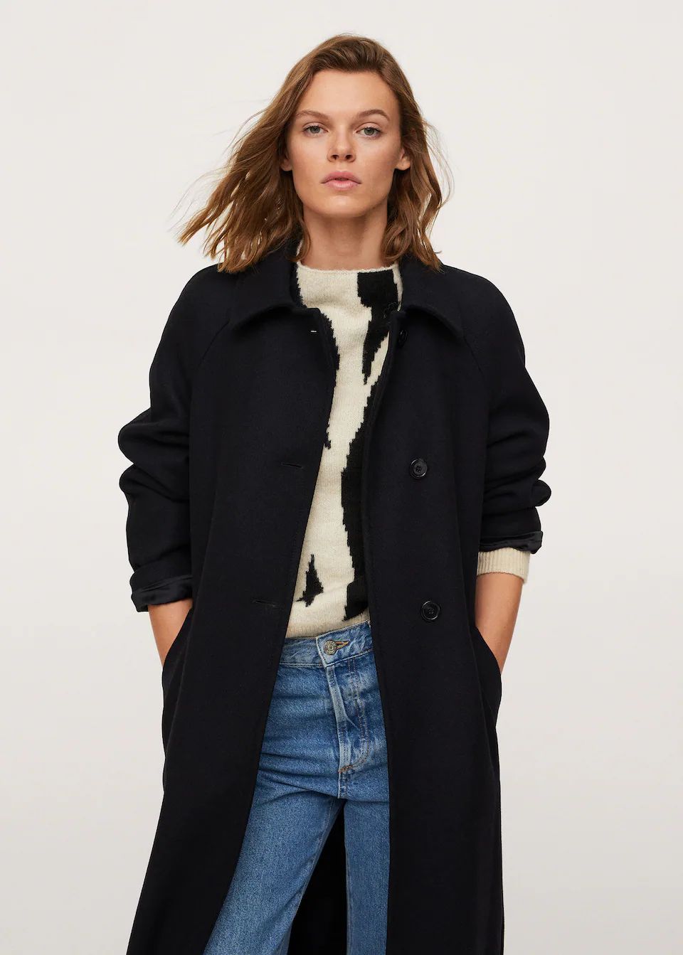 Buttoned wool coat | MANGO (US)