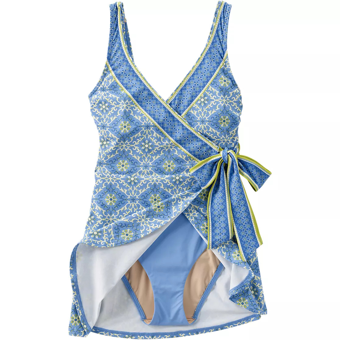 Women's Side Tie Mini Swim Dress Swimsuit | Lands' End (US)