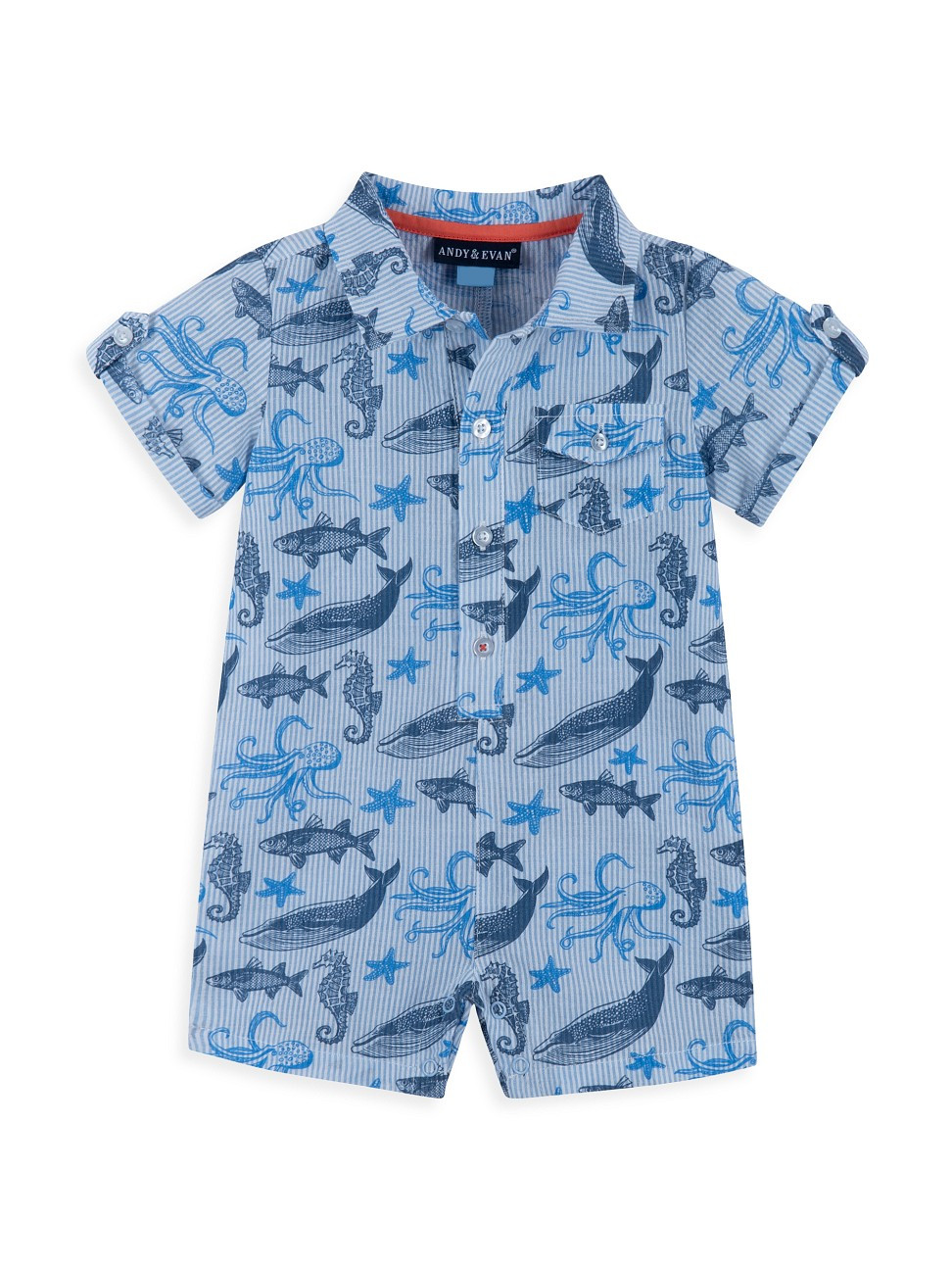 Baby Boy's Seersucker Ocean Critters Print Shortalls | Saks Fifth Avenue