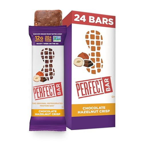 Perfect Bar Original Refrigerated Protein Bar, Chocolate Hazelnut Crisp, 2.3 Ounce Bars, 8 Count (Pack of 3) | Amazon (US)