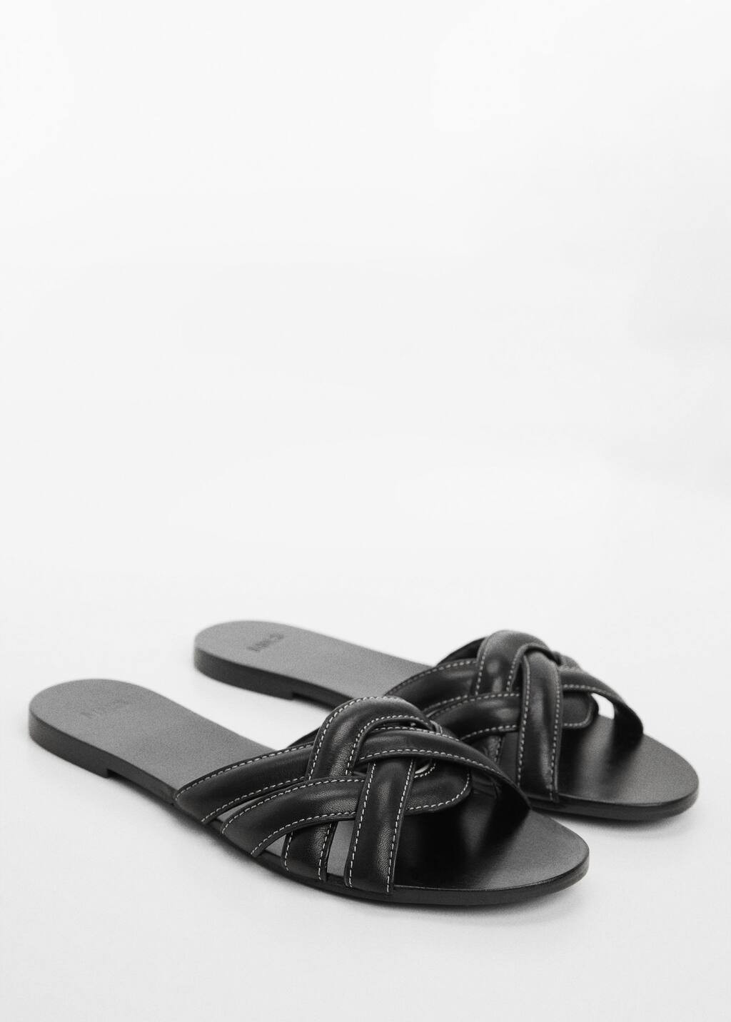 Leather straps sandals -  Women | Mango USA | MANGO (US)