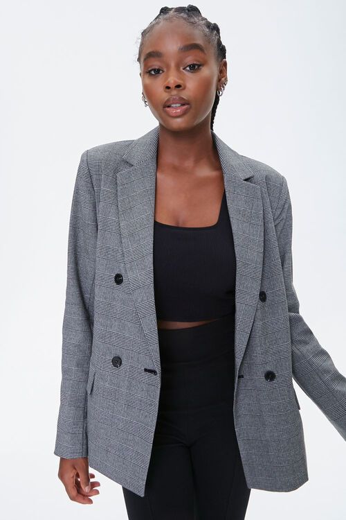 Glen Plaid Double-Breasted Blazer | Forever 21 (US)