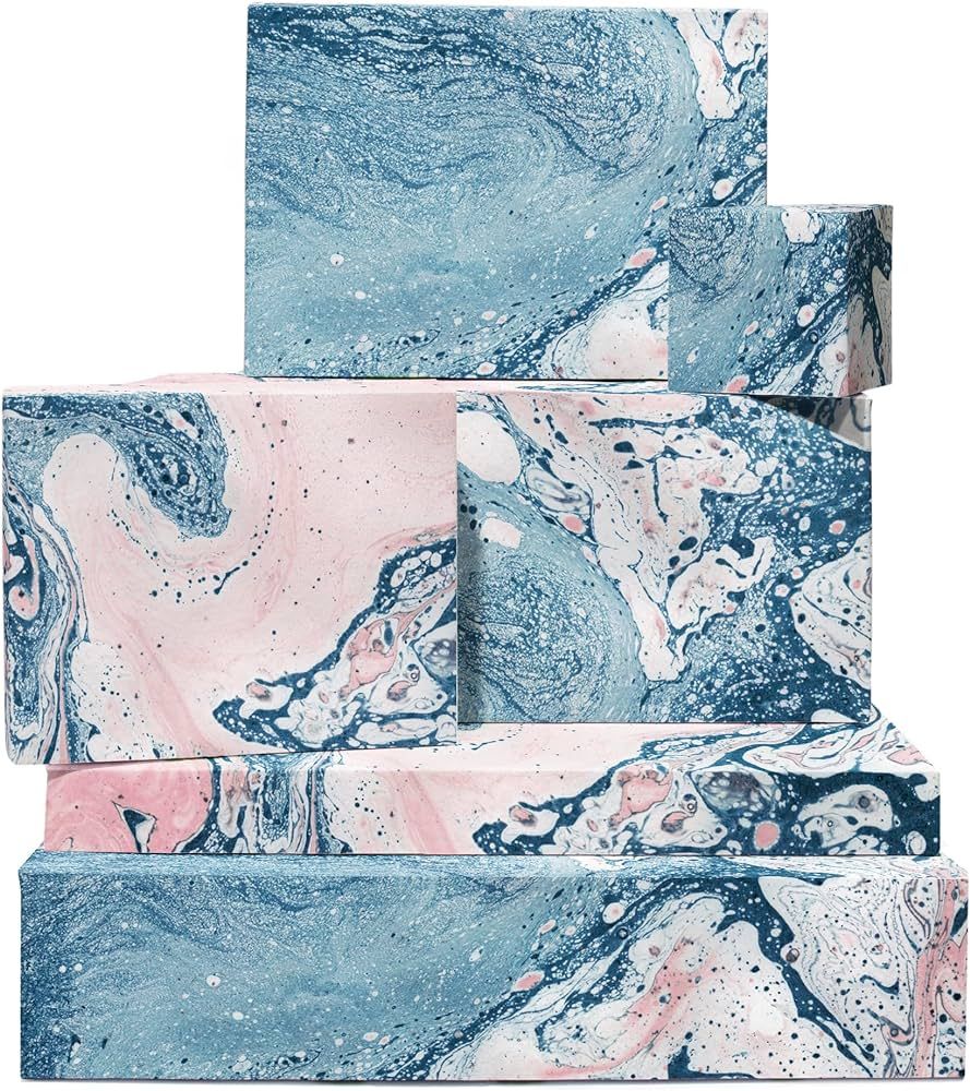 CENTRAL 23 - Marble Wrapping Paper - 6 Sheets of Pink and Blue Gift Wrap - For Women Girls Teenag... | Amazon (US)