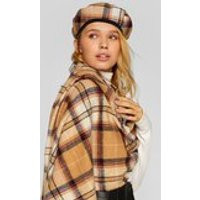 Karierte Baskenmütze in Camel Braun | Stradivarius DE