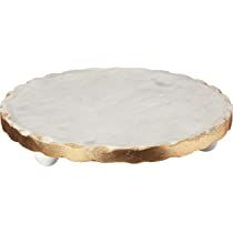 Mud Pie Marble Trivet, 1 1/4" x 8 1/2" dia, Gold | Amazon (US)