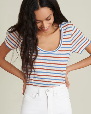 Benji Striped Tee | Veronica Beard
