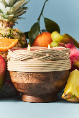 Woven Wood Fruity Dragon Fruit & Mango Glass Candle | Anthropologie (US)