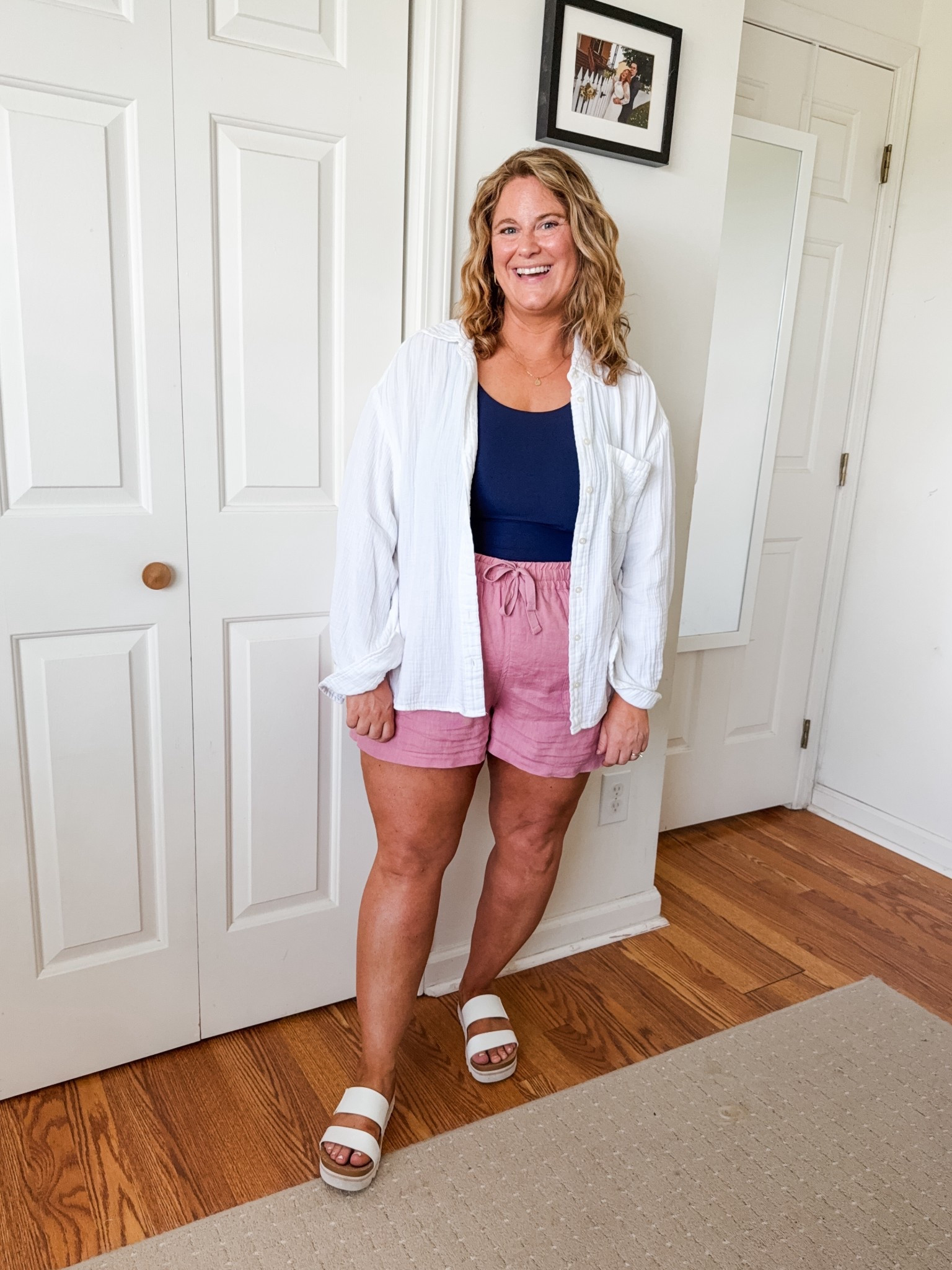 Wearing an XL in my quince linen shorts and my tank.  My gauze top is a large and runs very oversized! 

#LTKMidsize #LTKFindsUnder50 #LTKSeasonal