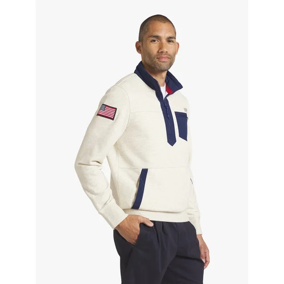 Chaps Men's Island French Terry Quarter Zip Sweatshirt, Sizes S - 2XL | Walmart (US)
