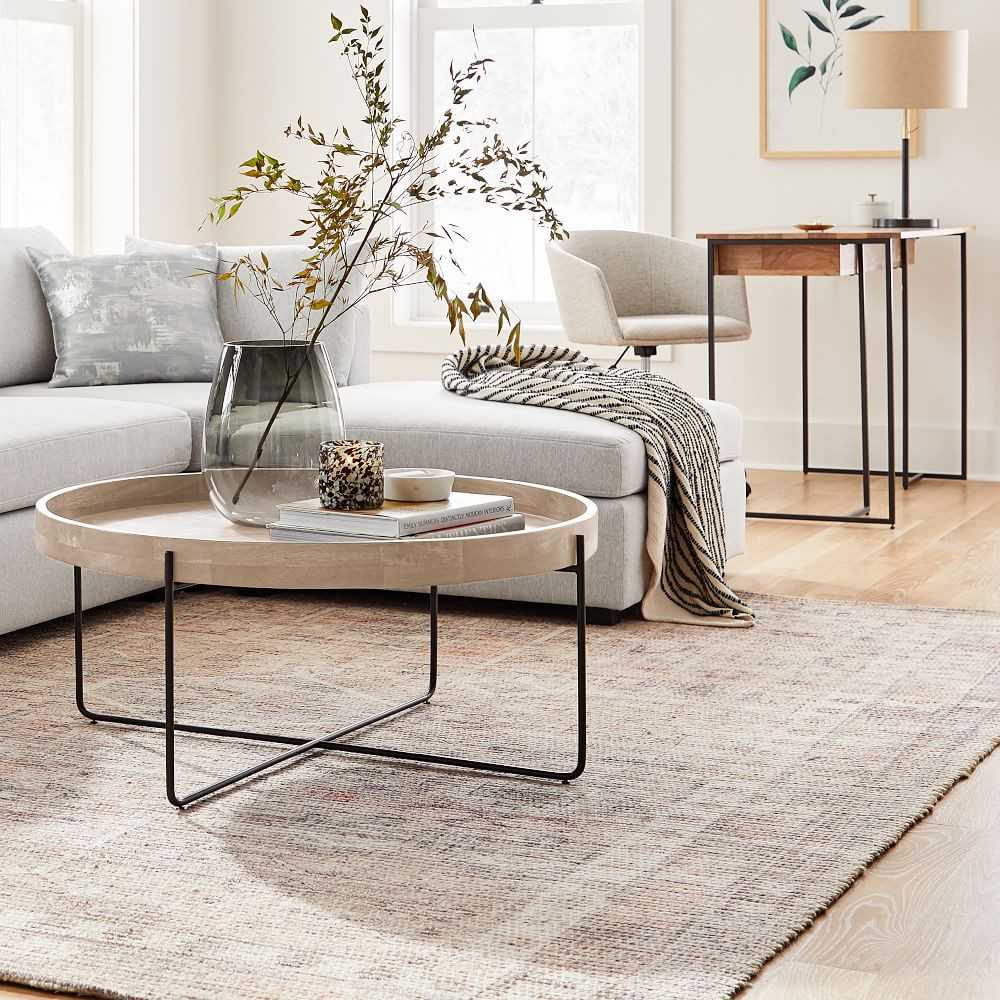 WE Willow Collection Cerused White 36 Inch Coffee Table | West Elm (US)