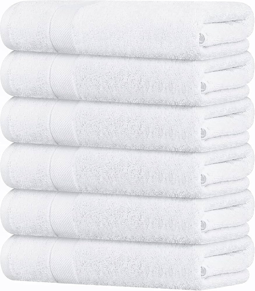 Wealuxe Cotton Bath Towels - 24x50 Inch - Lightweight Soft and Absorbent Gym Pool Towel - 6 Pack ... | Amazon (US)