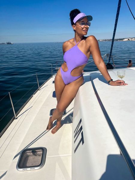 Boat day in Lisbon, Portugal with my favorite color on 💜 #swimwear #travelfit #boatwear 

#LTKSeasonal #LTKtravel #LTKfit