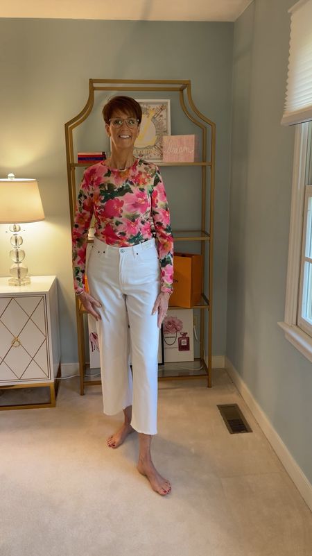 Beautiful bold floral top from JCrew paired with the absolute sorted white jeans ever from Abercrombie, wearing a medium in the top and a 29 in the butter soft jeans.

Hi I’m Suzanne from A Tall Drink of Style - I am 6’1”. I have a 36” inseam. I wear a medium in most tops, an 8 or a 10 in most bottoms, an 8 in most dresses, and a size 9 shoe. 

Over 50 fashion, tall fashion, workwear, everyday, timeless, Classic Outfits

fashion for women over 50, tall fashion, smart casual, work outfit, workwear, timeless classic outfits, timeless classic style, classic fashion, jeans, date night outfit, dress, spring outfit, jumpsuit, wedding guest dress, white dress, sandals

#LTKStyleTip #LTKFindsUnder100 #LTKOver40