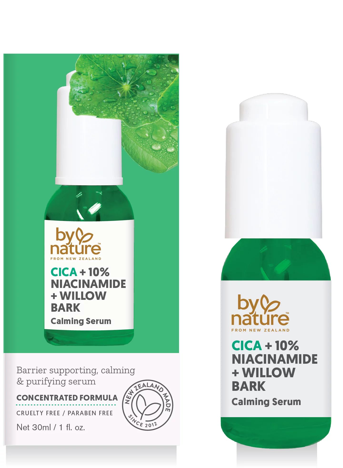 By Nature from New Zealand Cica + 10% Niacinamide + Willow Bark Calming Serum | Walmart (US)