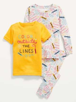 Unisex 3-Piece Printed Pajama Set for Toddler & Baby | Old Navy (US)