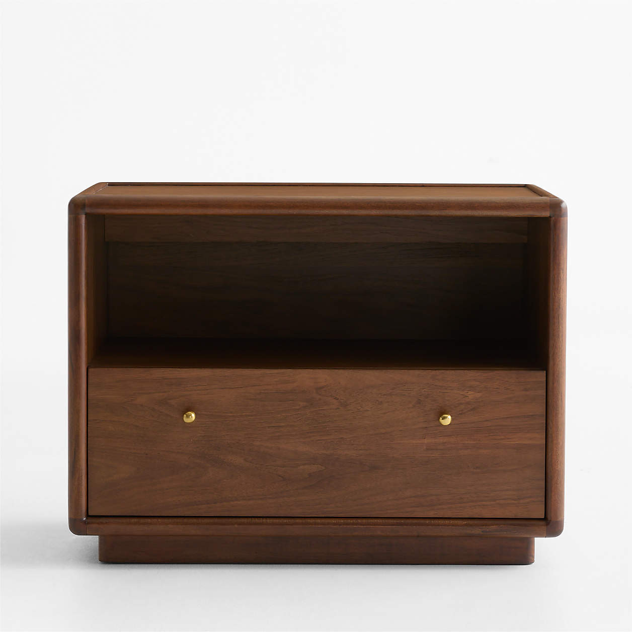 Lafayette 32" Walnut Wood Charging Nightstand + Reviews | Crate & Barrel | Crate & Barrel