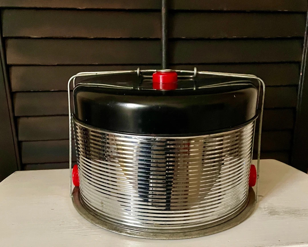 Vintage Metal Cake and Pie Carrier with Removable Metal Carrier Handle-Midcentury Cake Taker | Etsy (US)