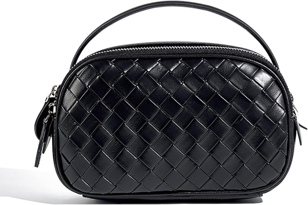 Woven Leather Crossbody Bag for Women,Versatile Shoulder Purse with Adjustable Strap,Multiple Poc... | Amazon (US)