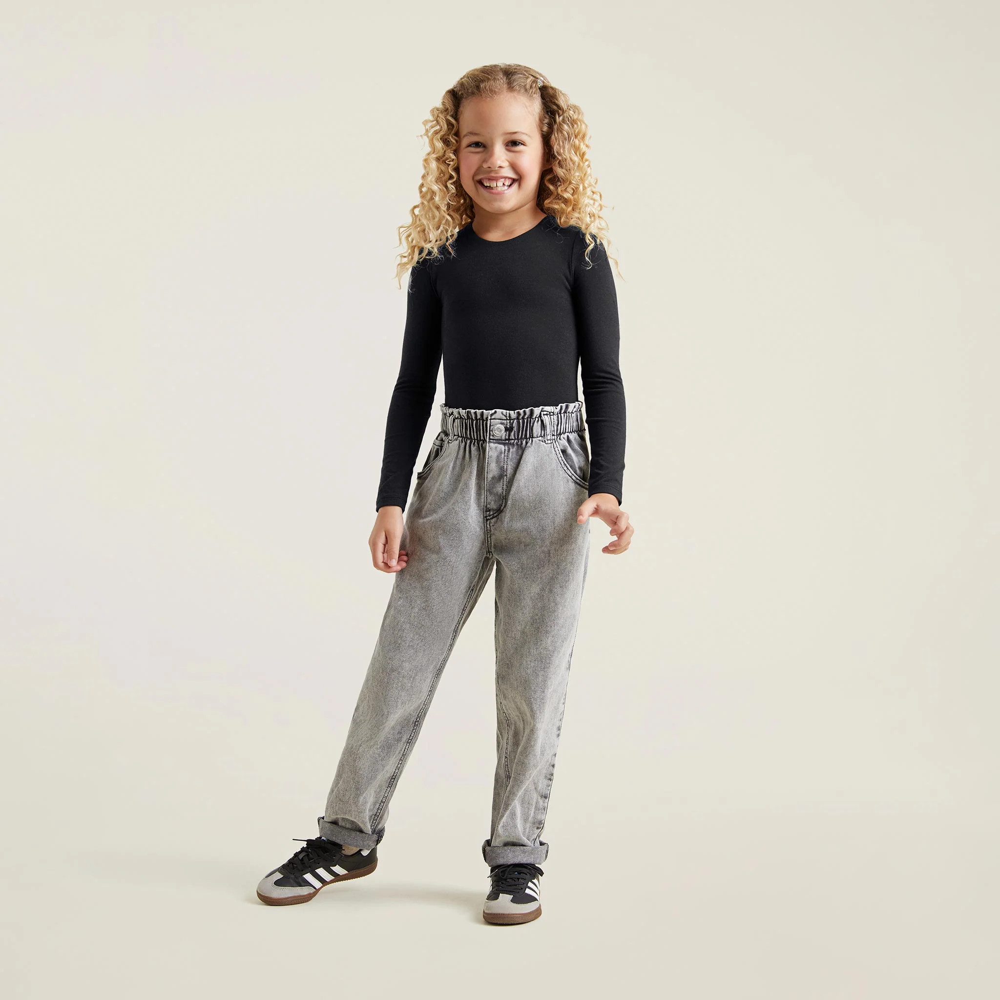 Long Sleeve Crewneck Bodysuit | Black | Tones US