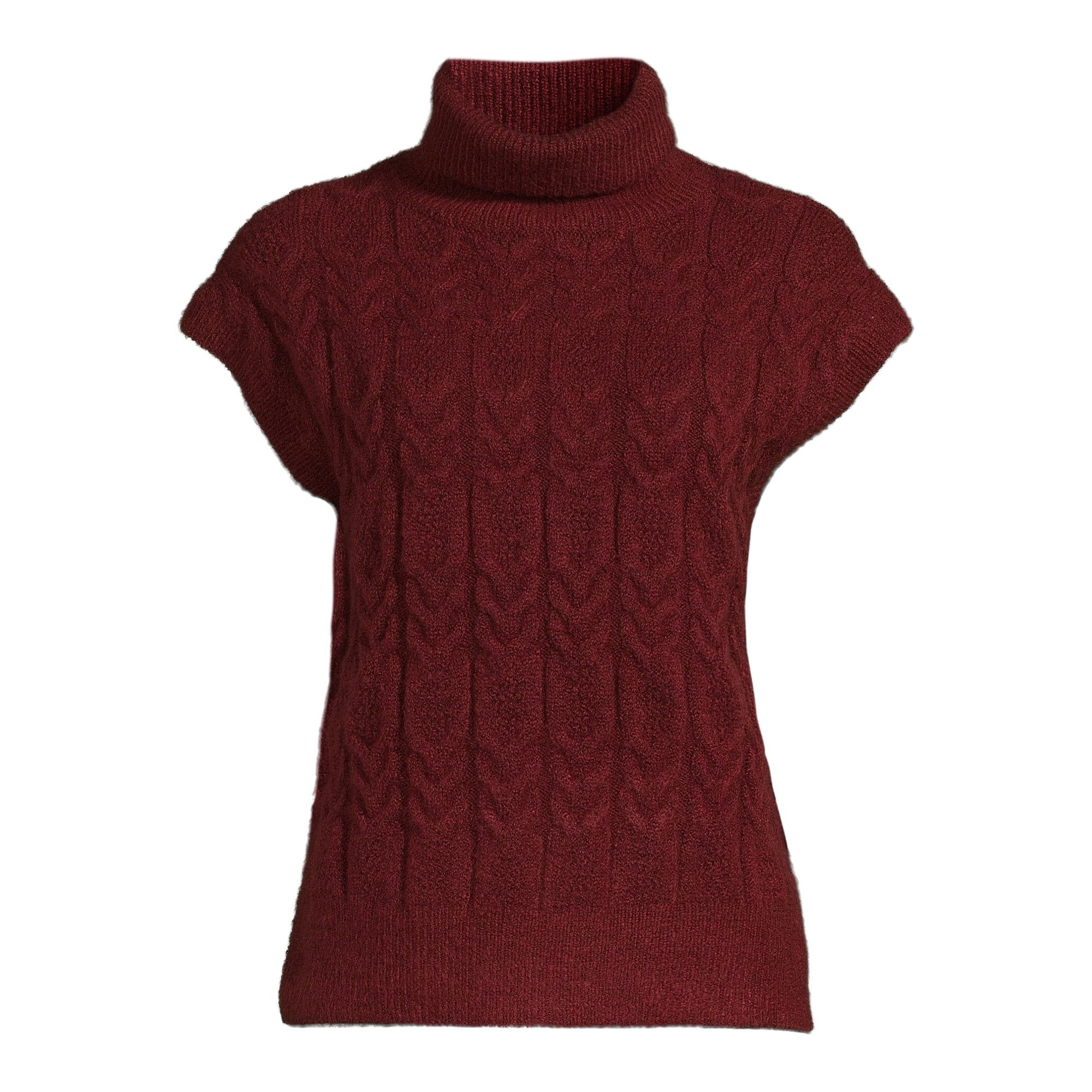 Time and Tru Women's Mock Neck Cable Sweater Vest, Sizes XS-XXXL | Walmart (US)