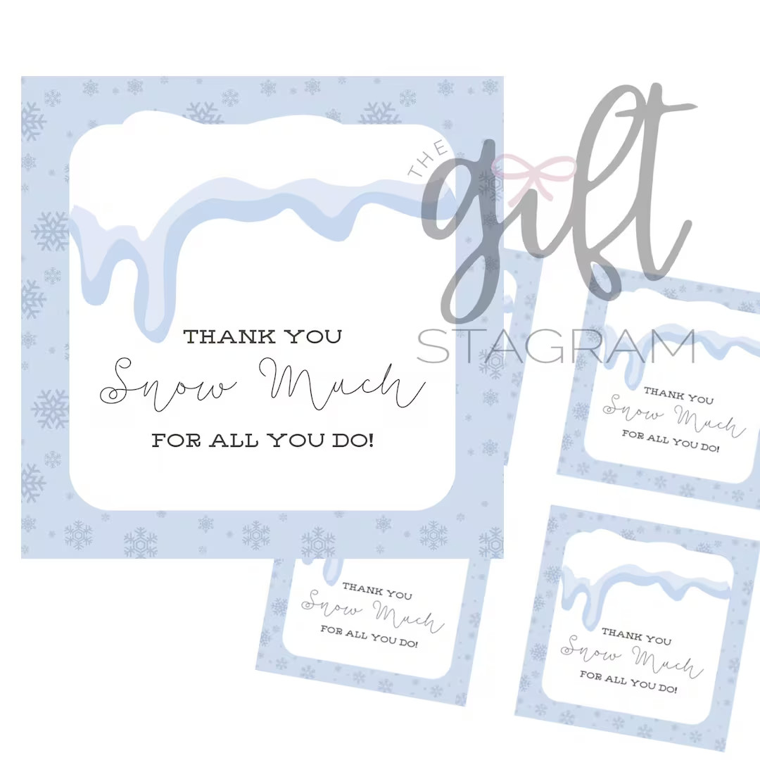 Thank You Snow Much for All You Do Gift Tag | DIGITAL DOWNLOAD | Merry Christmas Gift Tag | Happy... | Etsy (US)