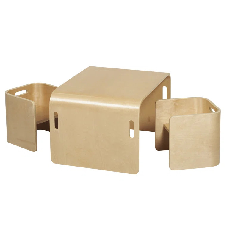 ECR4Kids Bentwood Multipurpose Table and Chair Set, 3-Piece | Wayfair North America
