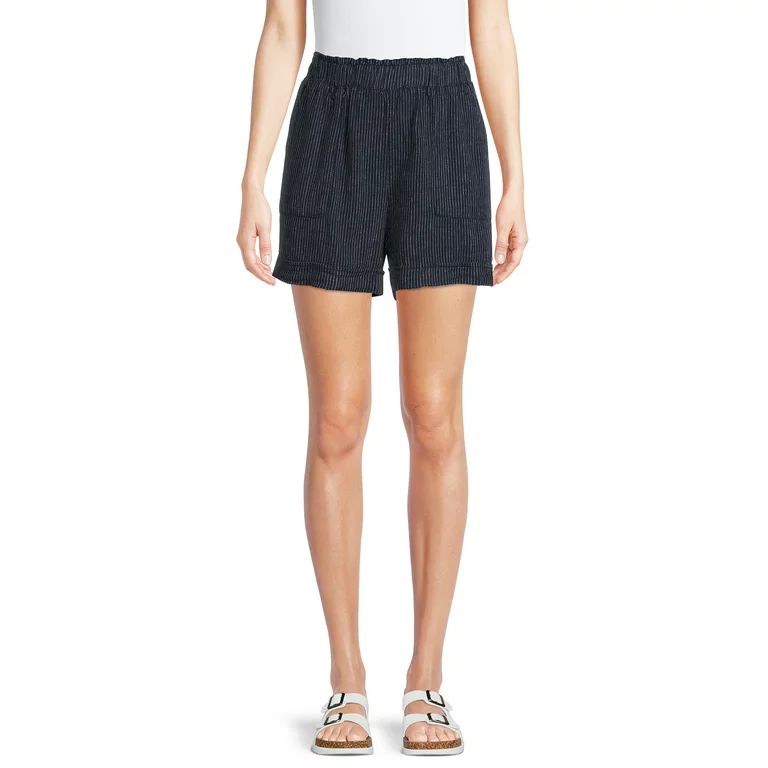 Time and Tru Women's Linen Blend Shorts - Walmart.com | Walmart (US)