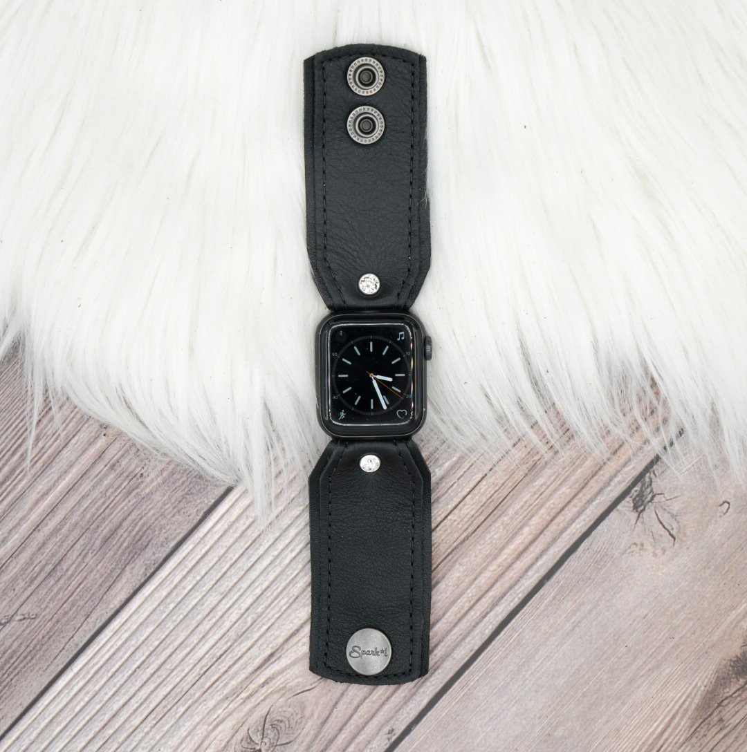 Bow Band in Natural Black Leather | Sparkl