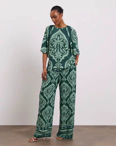 Joanna Hope Printed Wide Leg Trousers | JD Williams (UK)