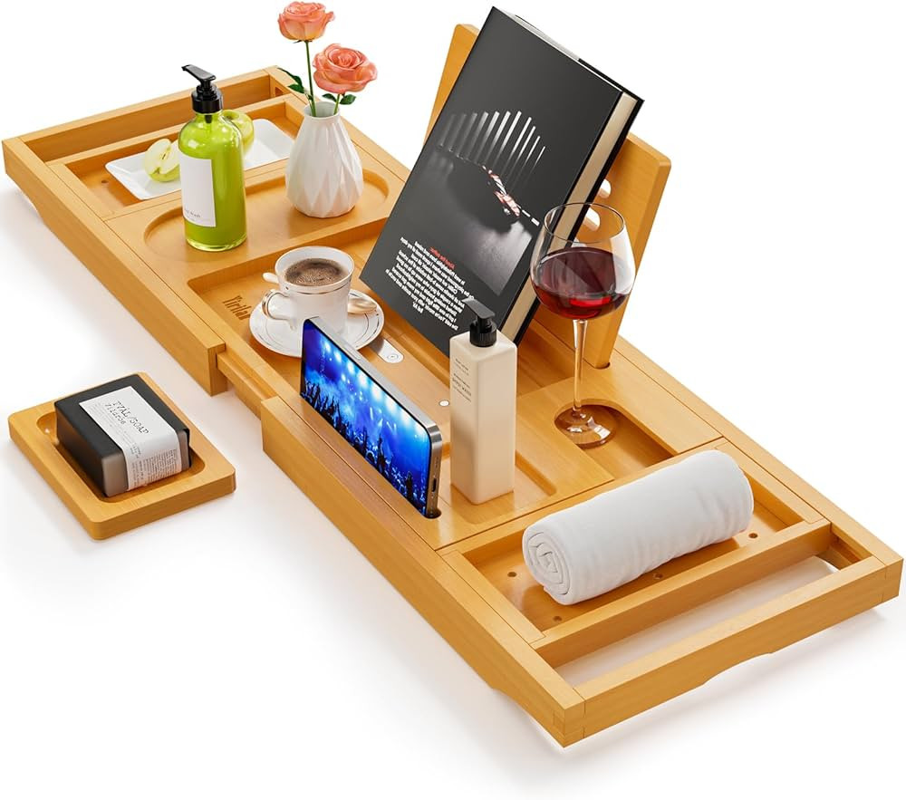 Premium Bathtub Tray Caddy, Expandable Bath Tray, Unique House Warming Gifts, New Home, Anniversa... | Amazon (US)