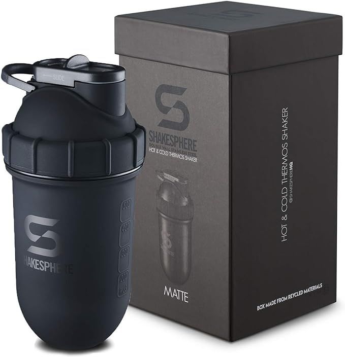 SHAKESPHERE Tumbler STEEL: Protein Shaker Bottle Keeps Hot Drinks HOT & Cold Drinks COLD, 24 oz. ... | Amazon (US)