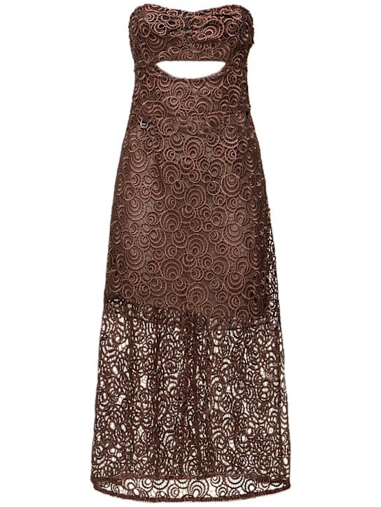 Zola strapless lace midi dress - Saks Potts - Women | Luisaviaroma | Luisaviaroma