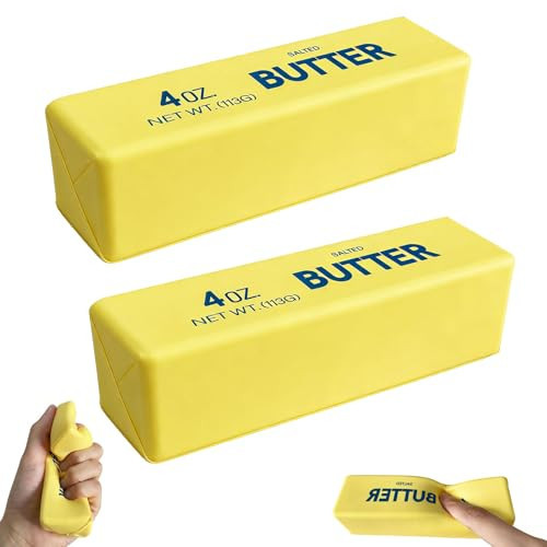 Slow Rebound Cute Butter Squeeze Stress Balls, 2026 New Realistic Soft Butter Stick Fidget Toy,Slow Rising Portable Squishy for Adults Anxiety & Stress Relief, Sensory Gifts for Office, Home (2pcs) | Amazon (US)