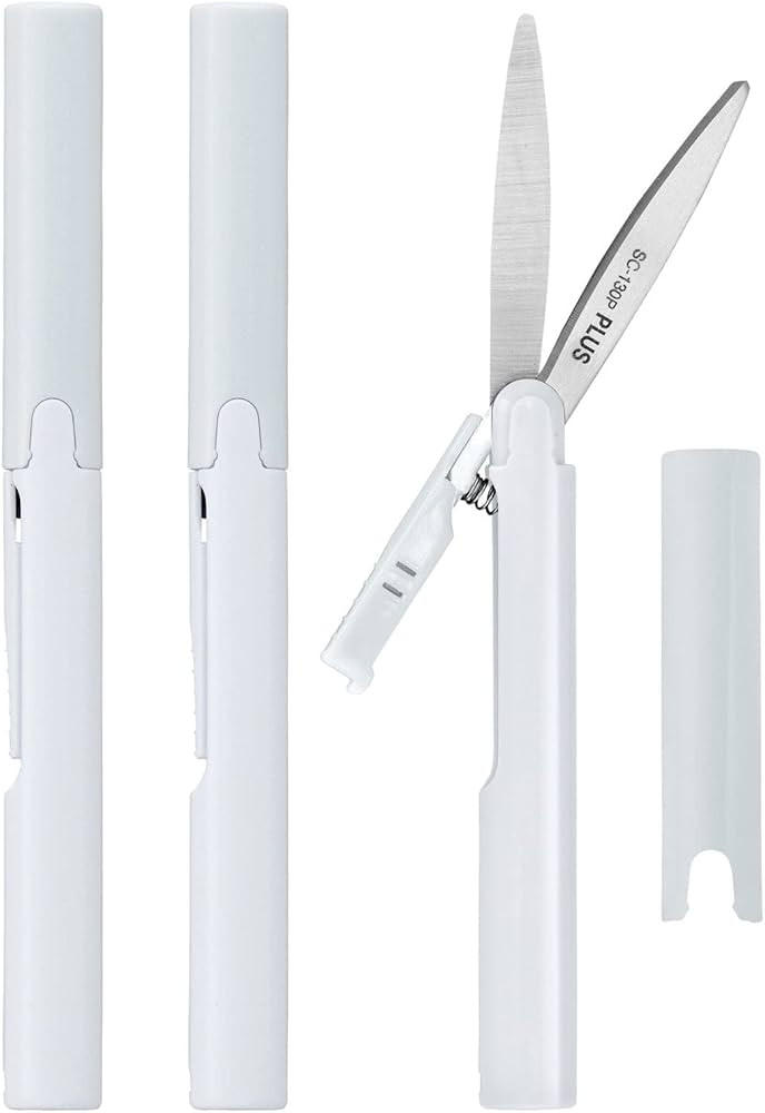 Plus Pen Style Compact Twiggy Scissors with Cover, 3-Pack White | Amazon (US)