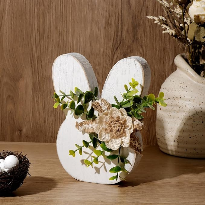 Easter Decorations for the Home: Rustic Antique Wooden Bunny Happy Easter Table Centerpiece Signs... | Amazon (US)